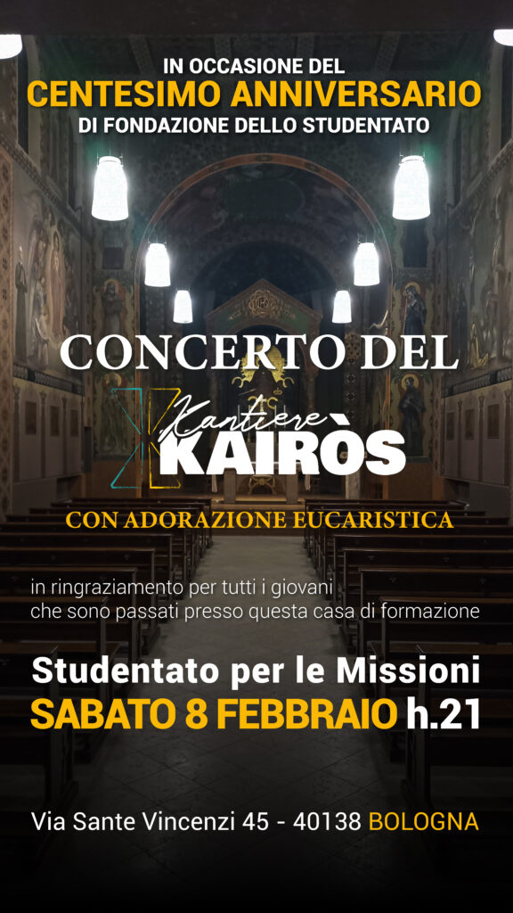 Concerto "Kantiere Kairòs", 8 febbraio, ore 21, Studentato per le Missioni (BO)